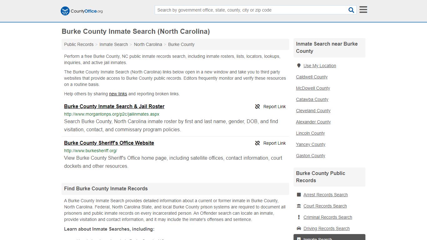 Inmate Search - Burke County, NC (Inmate Rosters & Locators)